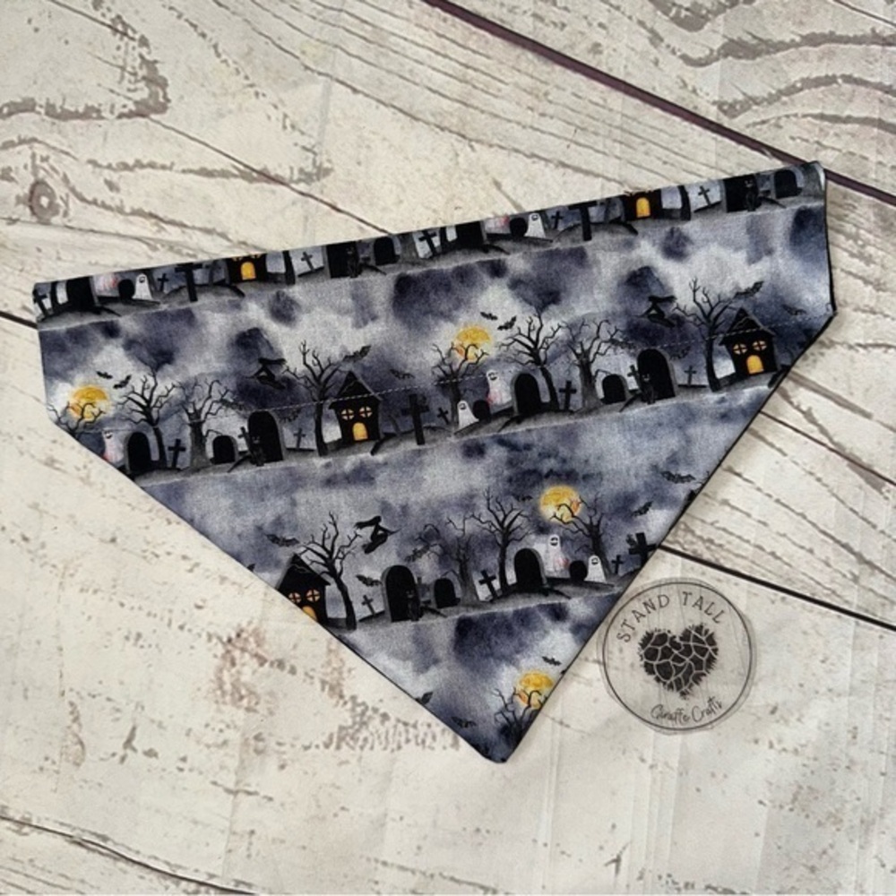 Haunted mansion slip on collar dog bandanna new